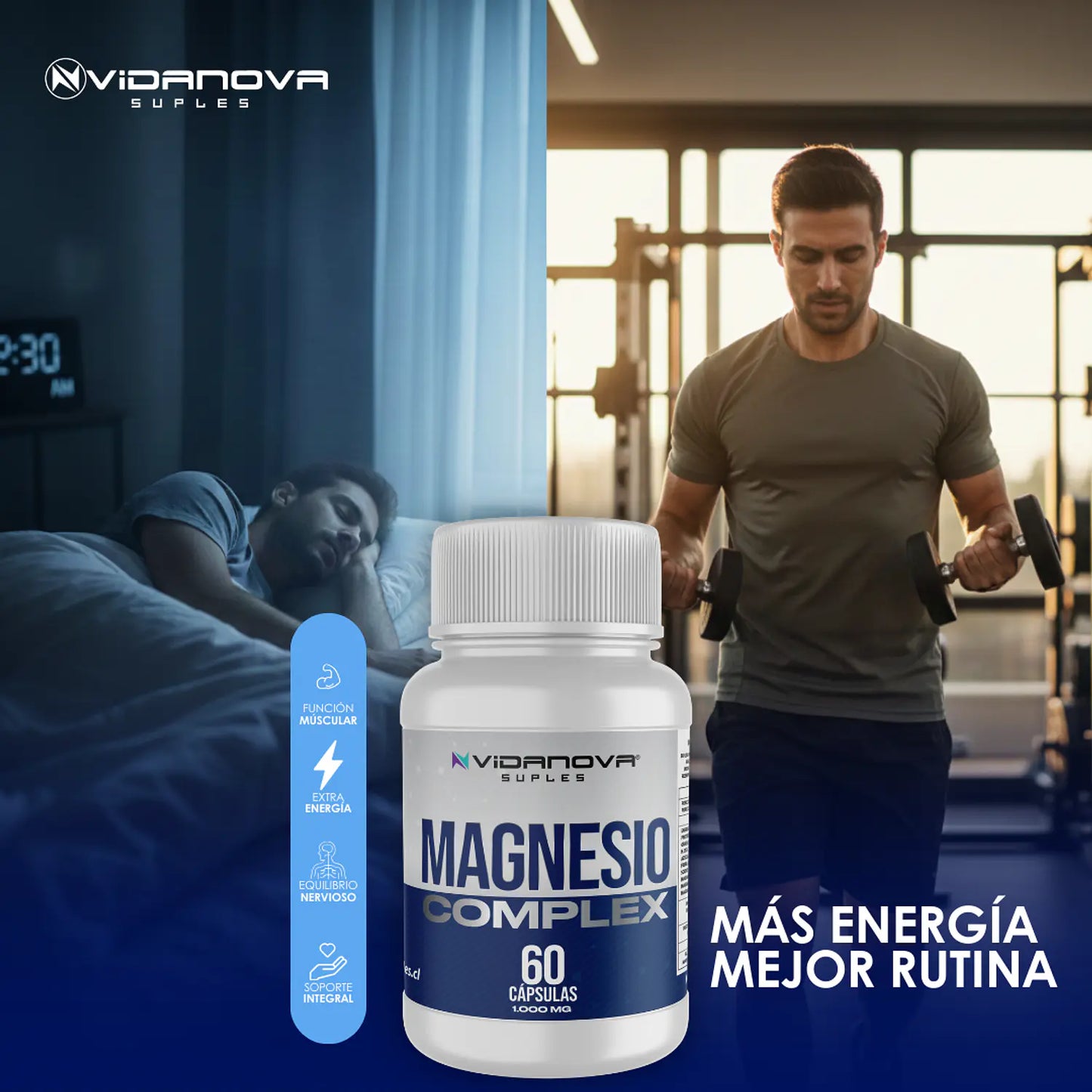 MAGNESIO COMPLEX 1000MG 60CAPS / 2 por $24.500.-