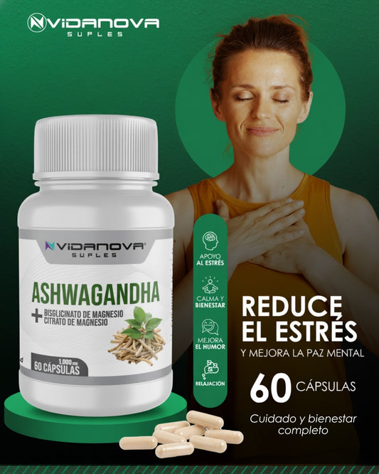 MEGAOFERTA : solo por tiempo limitado. 3 FRASCOS / Ashwagandha + Magnesio 1000mg
