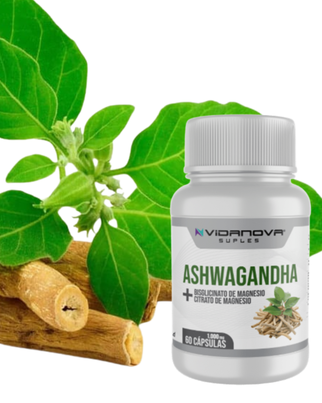 Lleva DOS por $32.000 / Ashwagandha + Magnesio 1000mg 60 cápsulas.